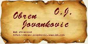 Obren Jovanković vizit kartica